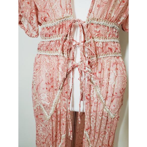 Anthropologie Womens Large P Forever That Girl Maxi Open Front BOHEMIAN Feminine - Picture 6 of 15